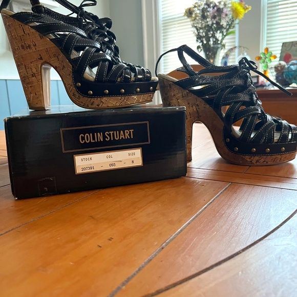 Colin Stuart Vintage platform heals Black - Picture 1 of 5